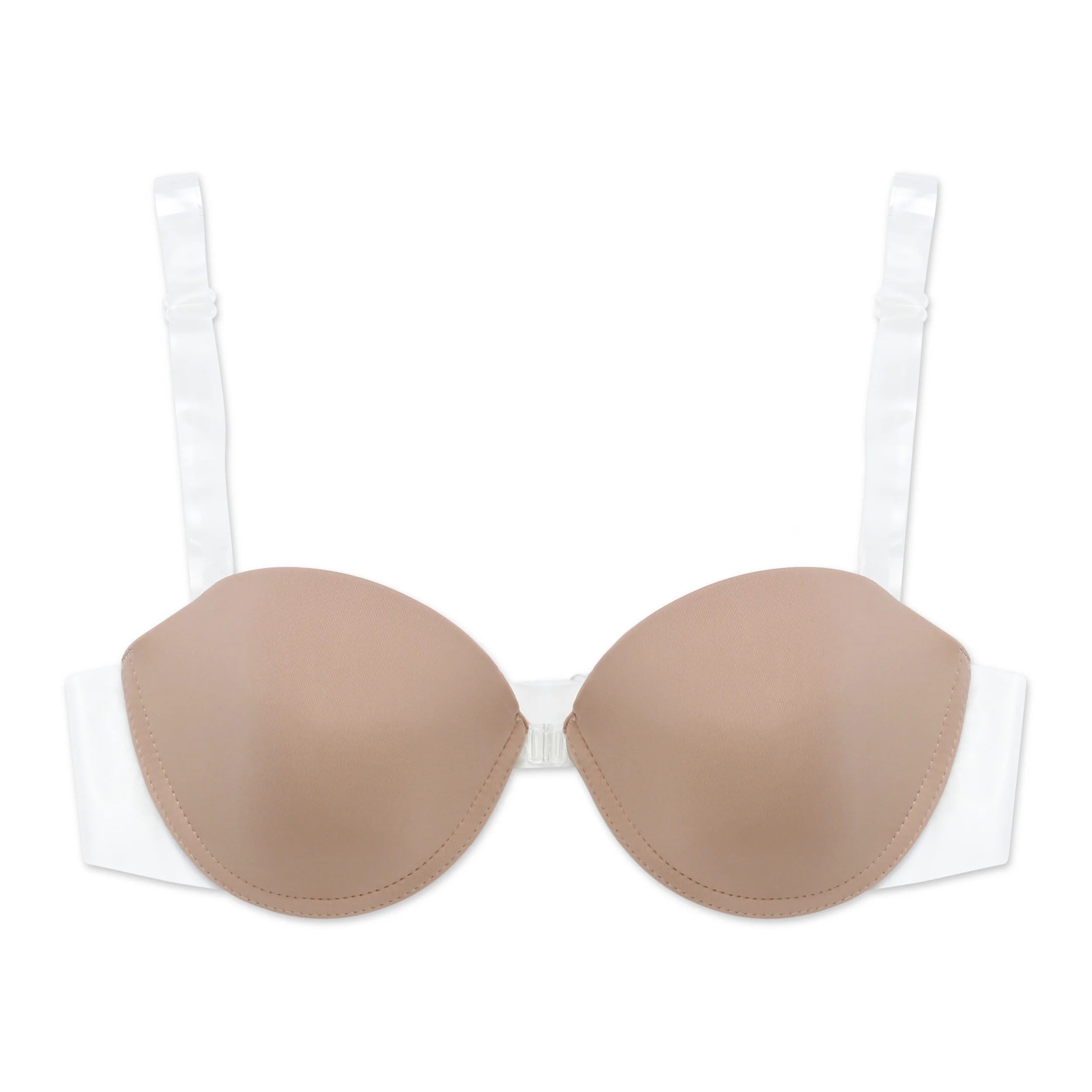 Nude bra with clear straps-AB06